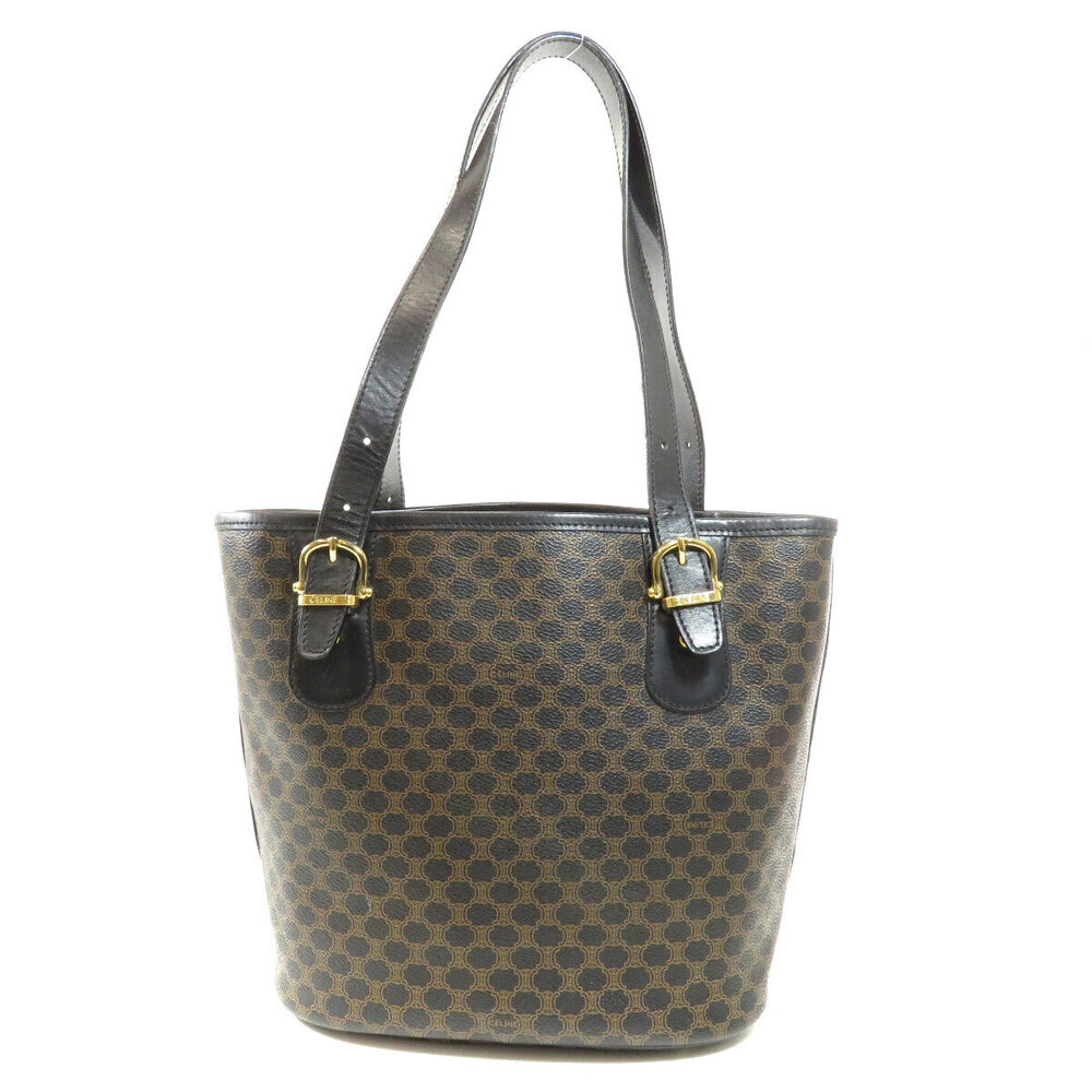 Celine Shoulder Macadam Bag Tote Brown Leather